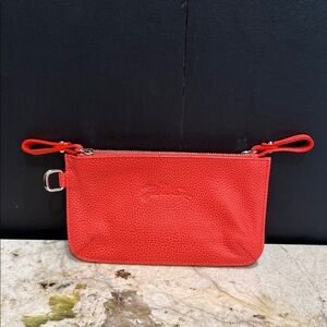 Longchamp Orangish Leather Versatile Wallet